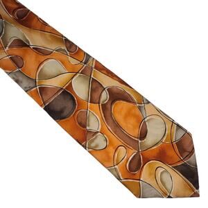 J. Garcia Collection 54 Fifty Four Courtyard Performance orange silk tie - 59.5"